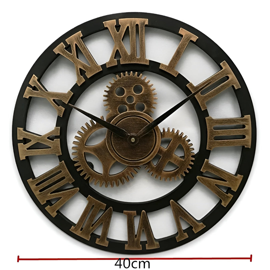 Wall clock in gear design – Industrial look for stylish wall decor | Bowlift