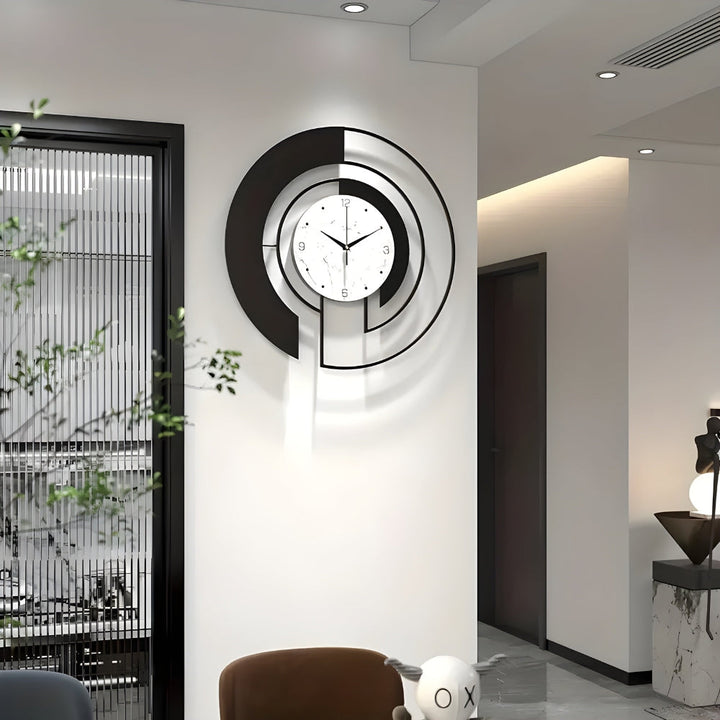 Quiet geometric wall clock with peaceful run for tranquil spaces Bowlift