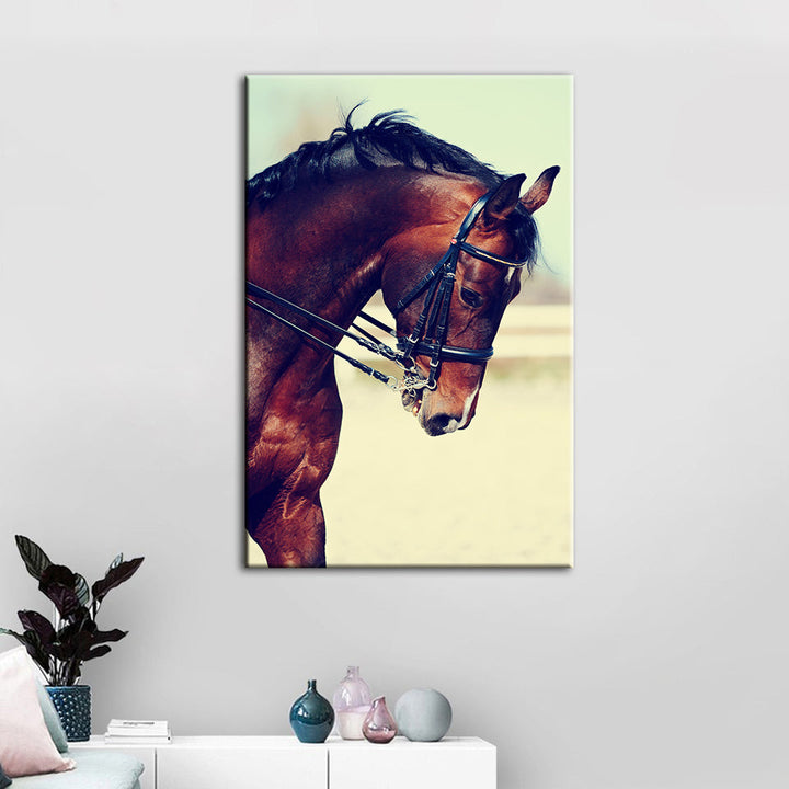 Graceful Haltered Horse - Canvas Wall Art Painting | Bowlift