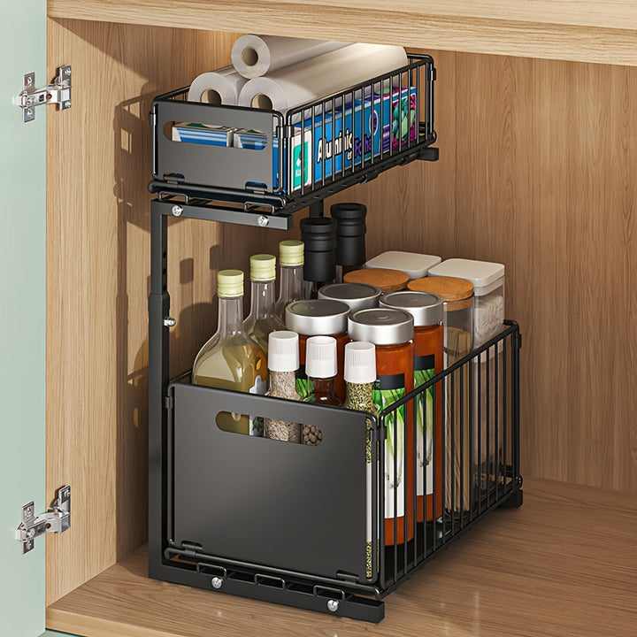 Pull-out Under-Cabinet Organizer 2 Levels | Bowlift