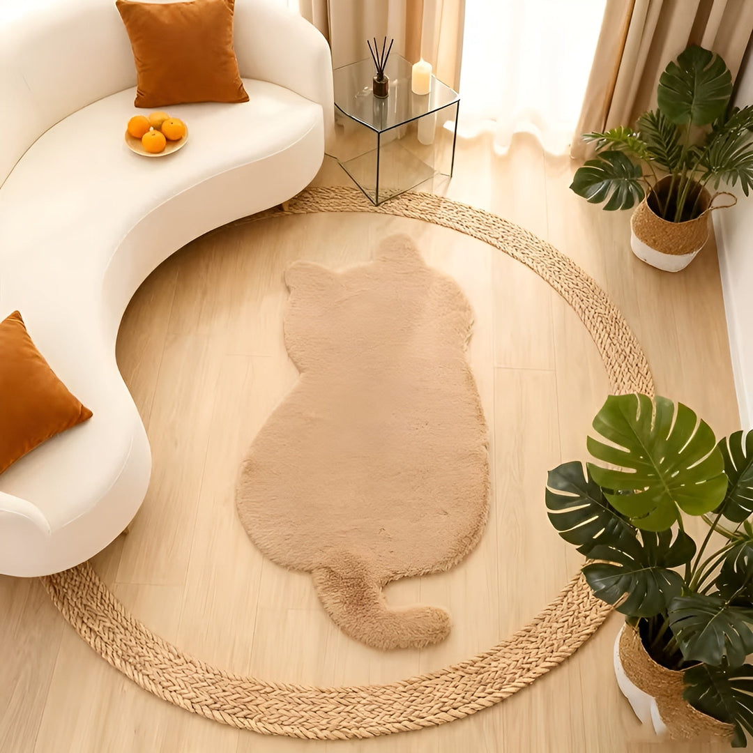 Smaller rug in cat shape – Soft and cozy | Perfect for sofa, shelf or dresser | Bowlift
