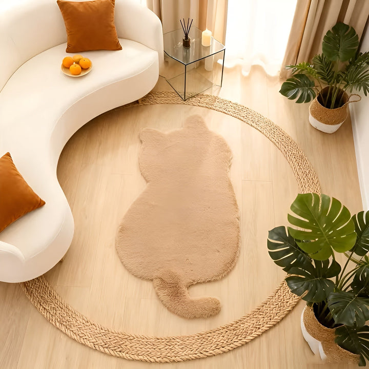 Smaller rug in cat shape – Soft and cozy | Perfect for sofa, shelf or dresser | Bowlift