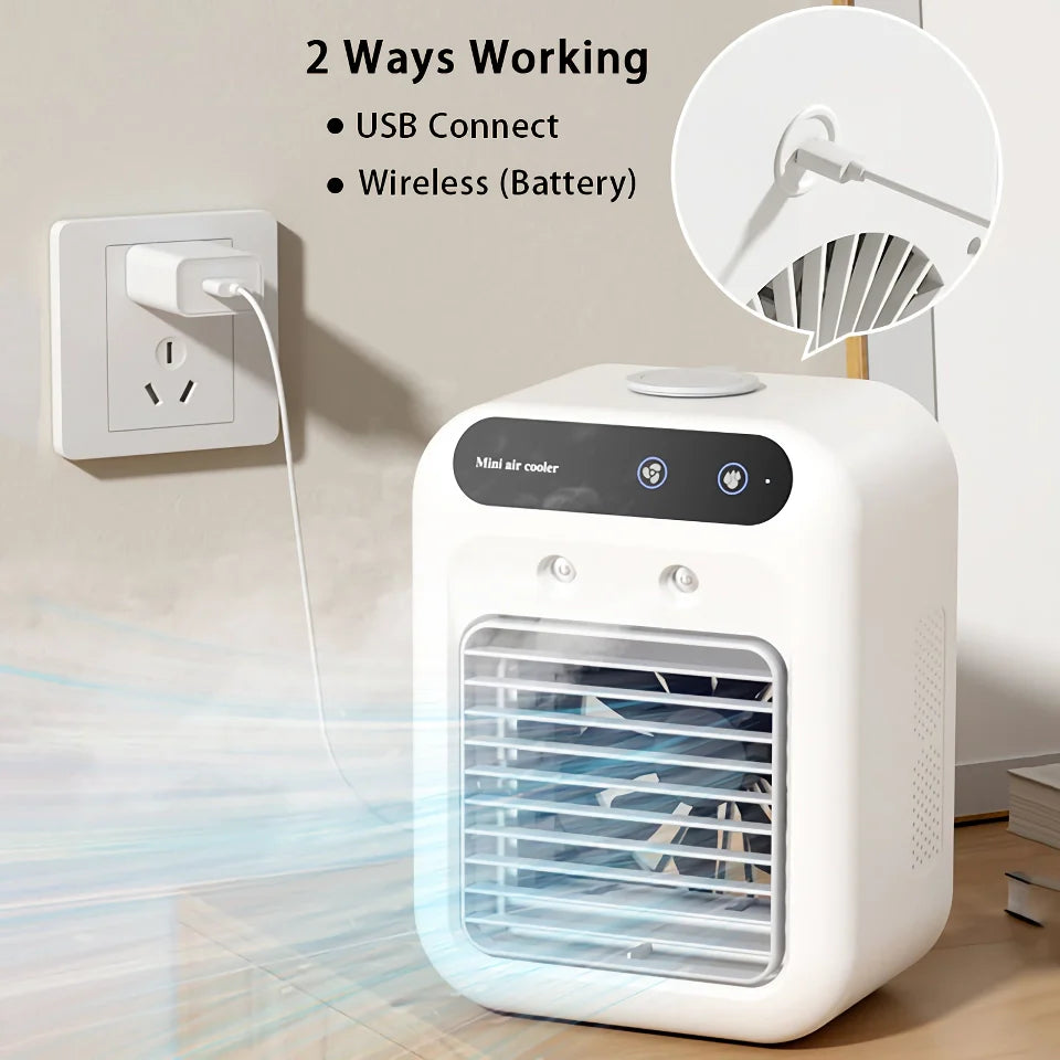 Portable Mini USB Air Cooling Fan with Rechargeable Humidifier | Bowlift
