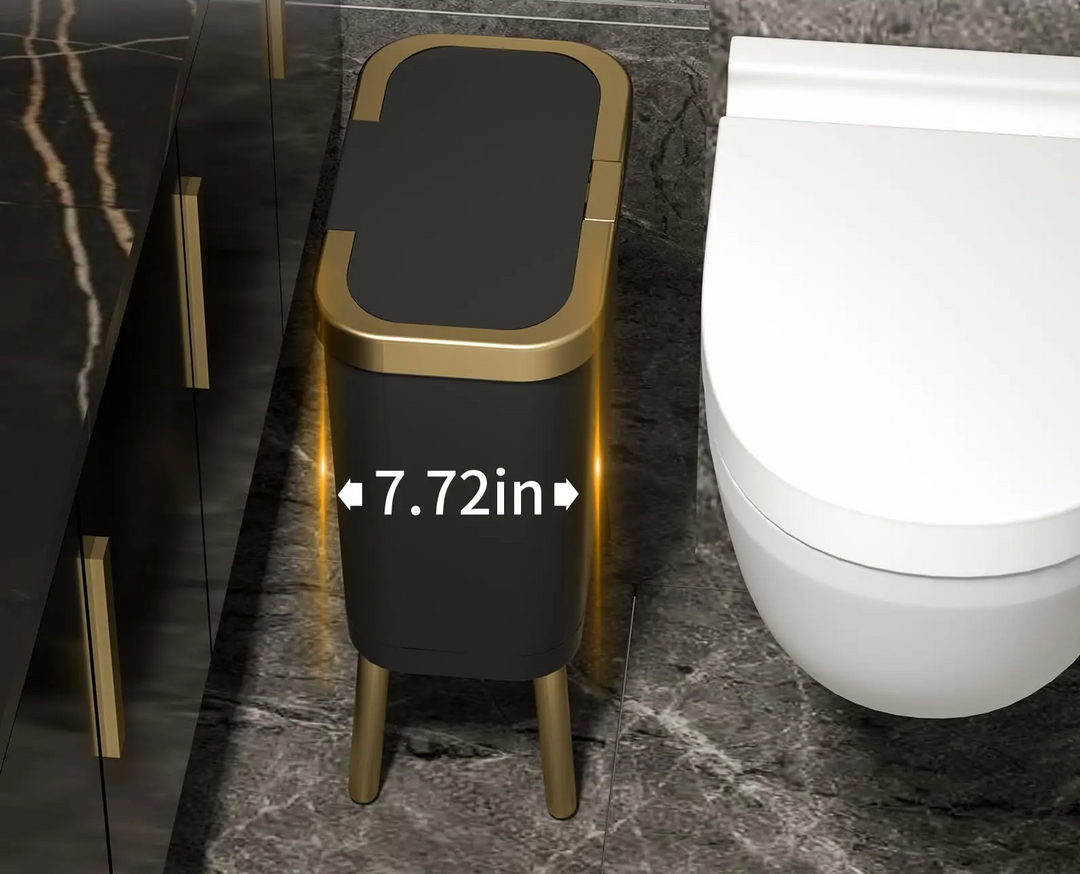 GoldenSlim Modern Trash Can with Lid Bowlift
