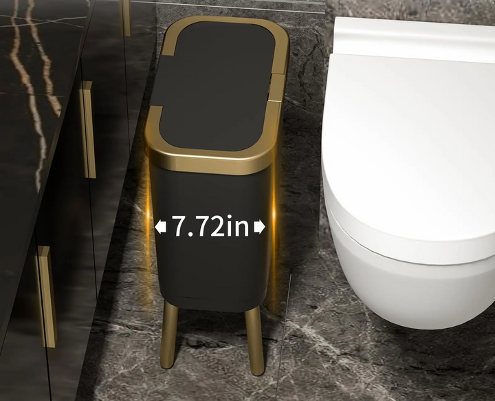 GoldenSlim Modern Trash Can with Lid Bowlift