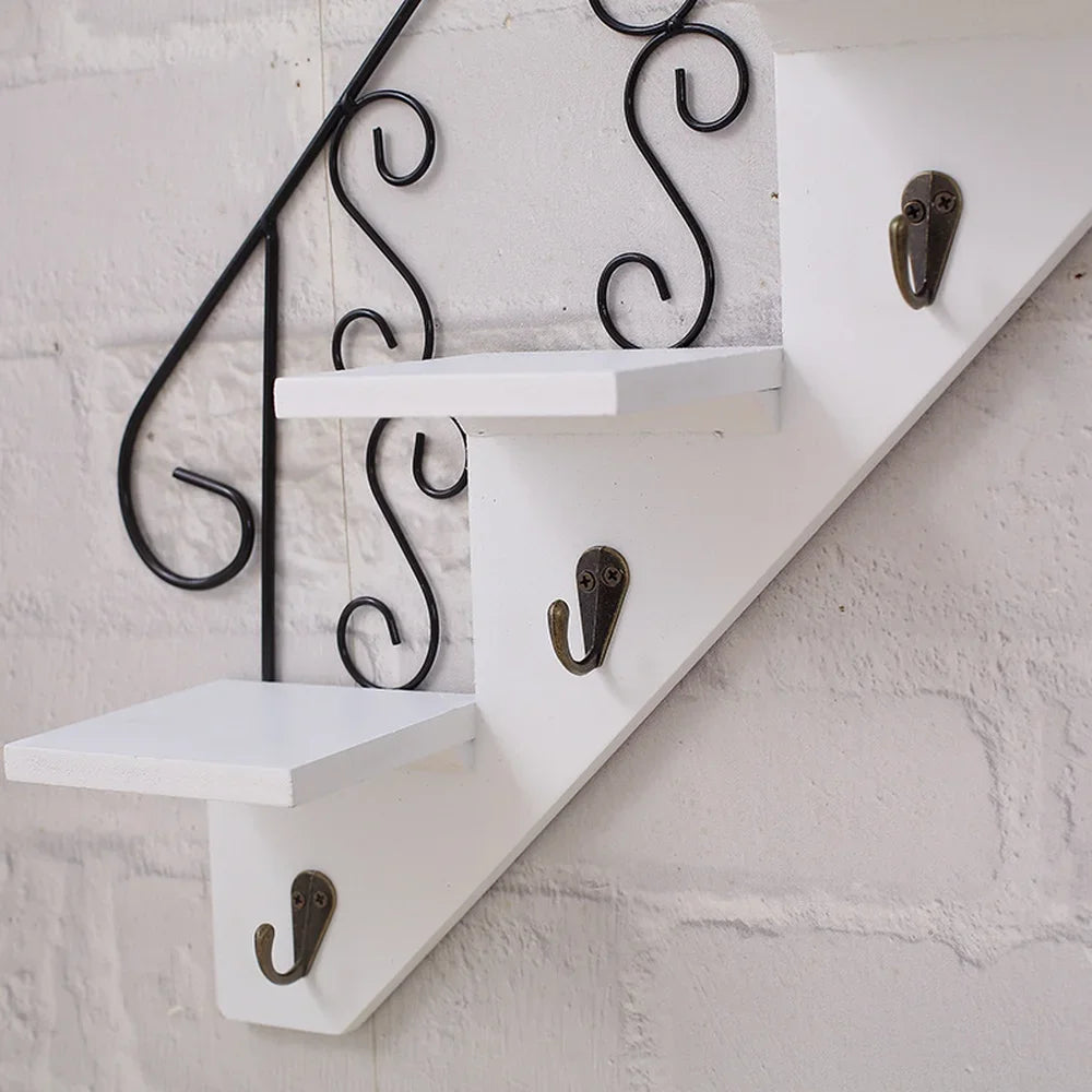 BowLift | Scandinavian Wind Iron Hanging Hook Shelf with Flower Pot Holders