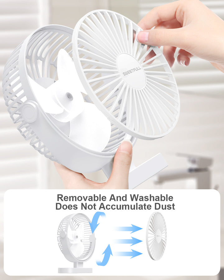 6.5 Inch USB Small Desk Fan for Home Office Car Outdoor Travel | Bowlift