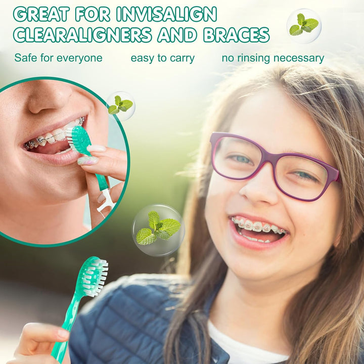 BowLift | Mini Toothbrush 5 in 1 Tool (Toothpaste + Floss + Pick + Tongue Scraper) Portable Travel Set