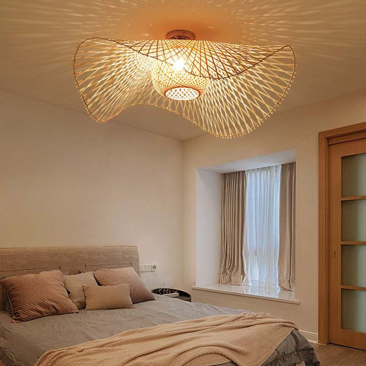 BowLift | MutoCraft Pendant - Elegant Rattan Hanging Light in Japanese Style