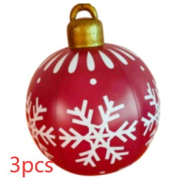 BowLift | Inflatable Christmas Ball Outdoor Decoration 60cm – Weather Resistant PVC Christmas Decoration