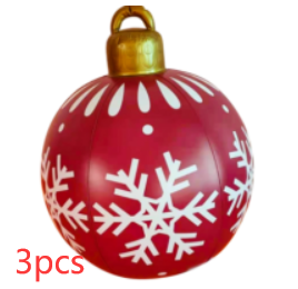 BowLift | Christmas Ornament Ball Outdoor Pvc 60CM Inflatable Decorated Ball PVC Giant Big Large Balls Xmas Tree Decorations Toy Ball