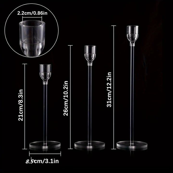 BowLift | LumenAcry Acrylic Candle Holder Set (3-piece)