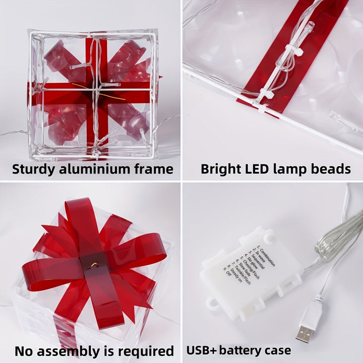 BowLift | Luminous gifts - set of 3 illuminated boxes - Christmas decoration for indoor and outdoor