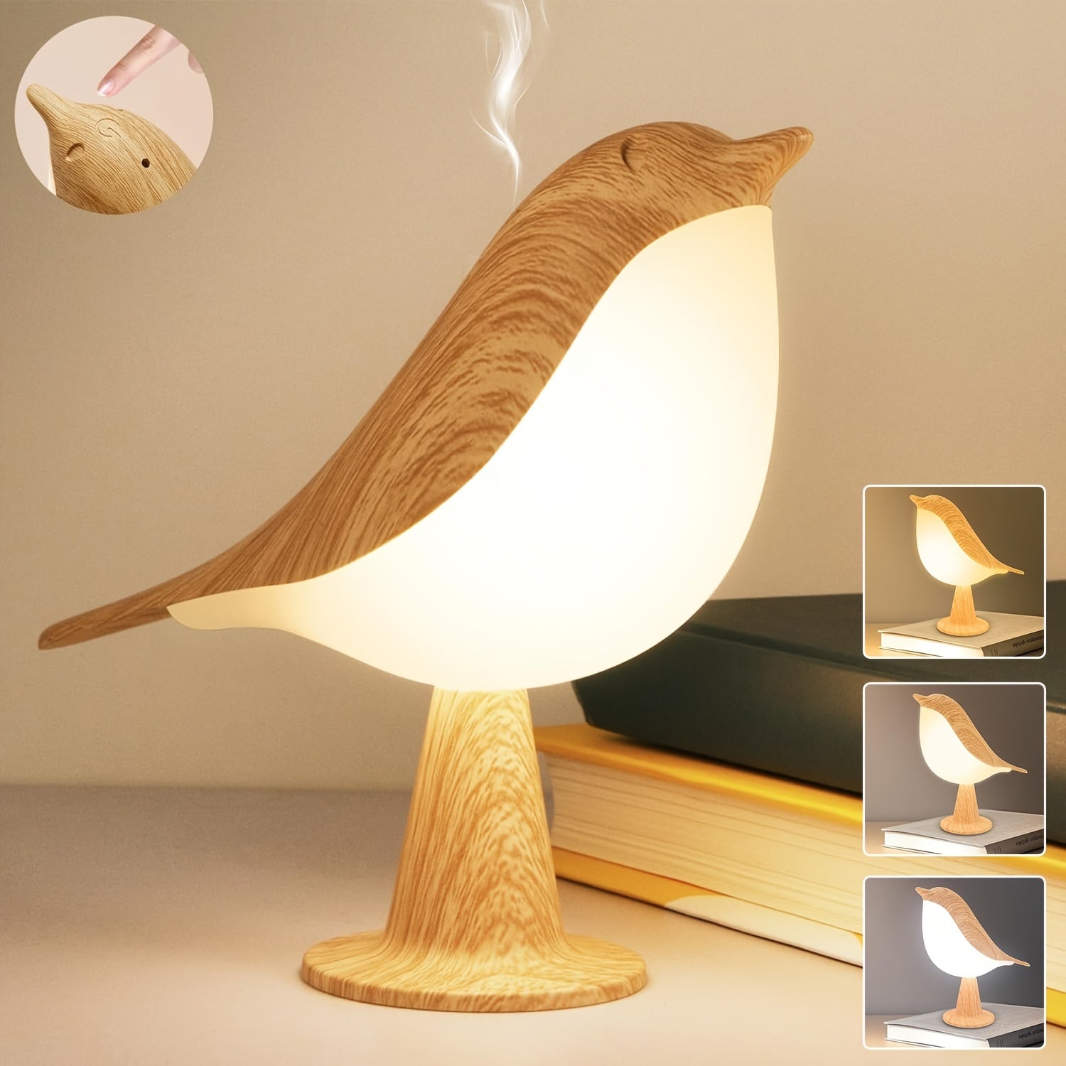 BrightNest - USB LED Bird Table Lamp with Touch Bowlift