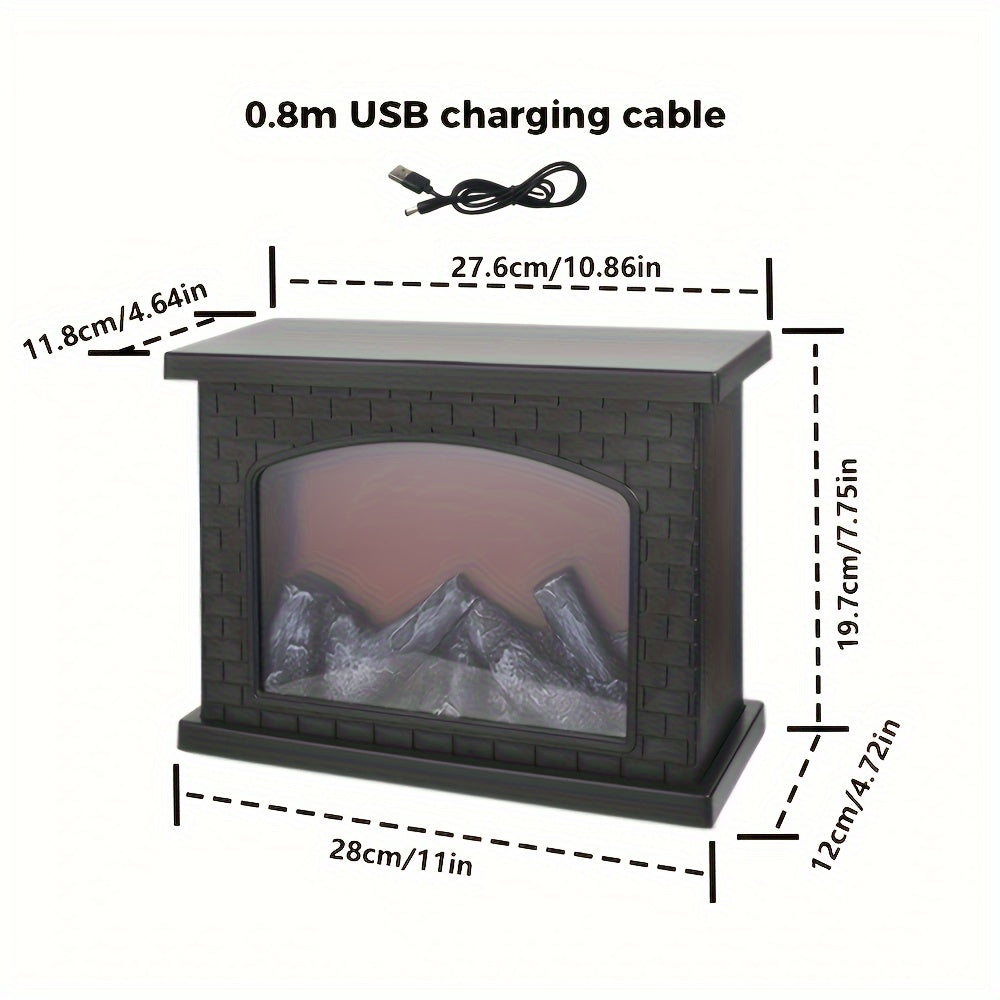 BowLift | Cozy rectangular fireplace lantern stove lamp - Realistic simulation flame lights