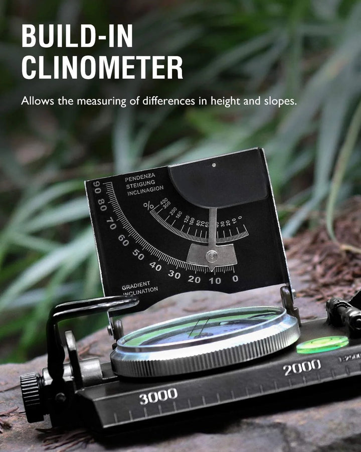 BowLift | Military Compass | Waterproof Aluminum Alloy | Clinometer & Sighting Lens | Survival, Camping & Hiking