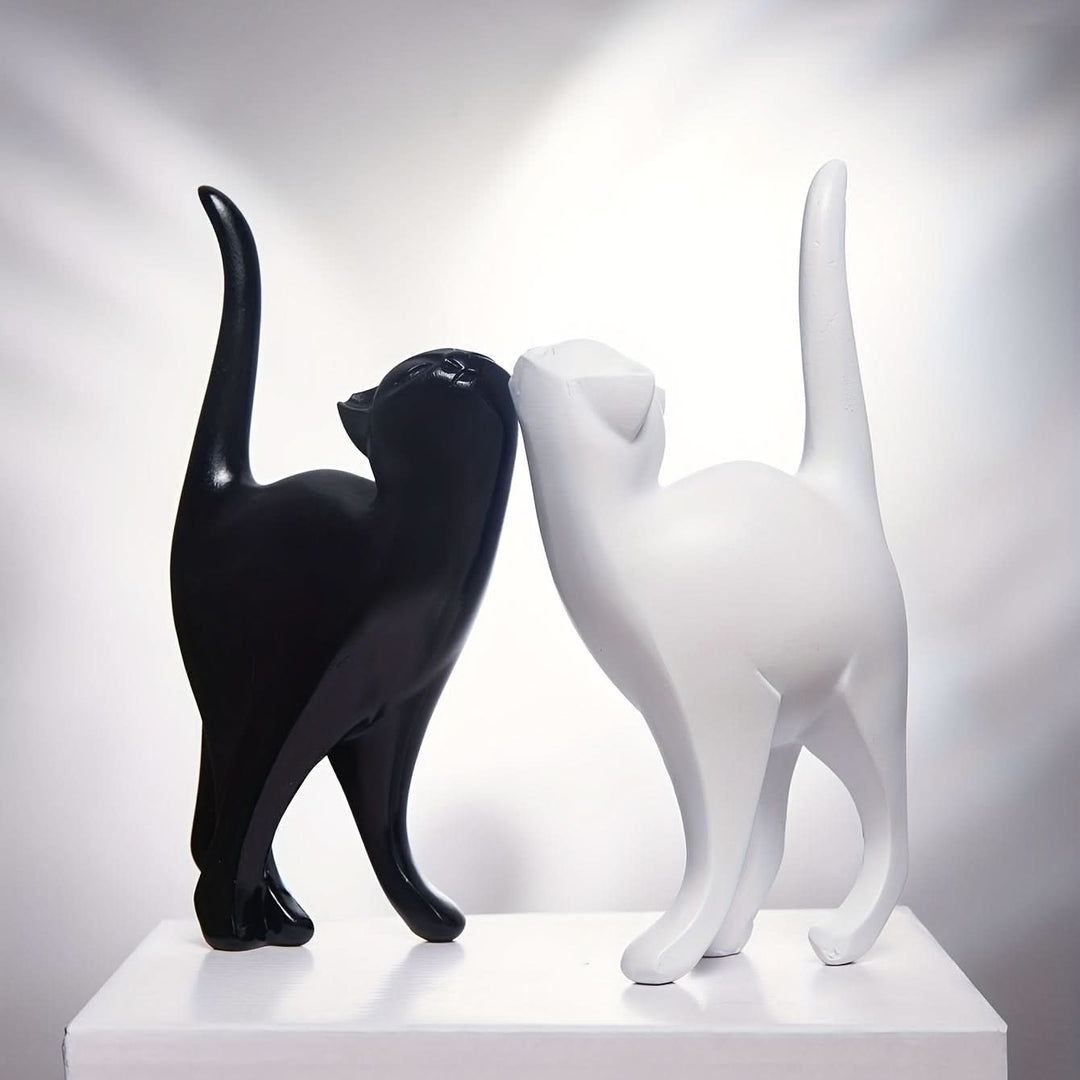 BowLift | Modern Resin Cat Figurine – Nordic Style Decor