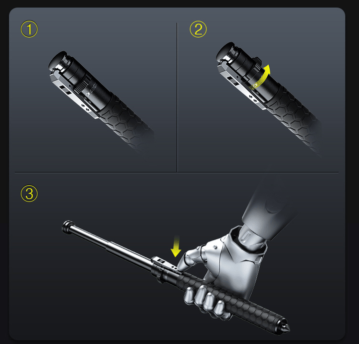 BowLift | Folding hiking pole made of steel self-defense