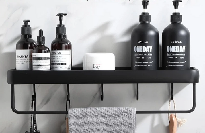 ALUMAX – Black Aluminum Corner Shelf without Drilling Bowlift