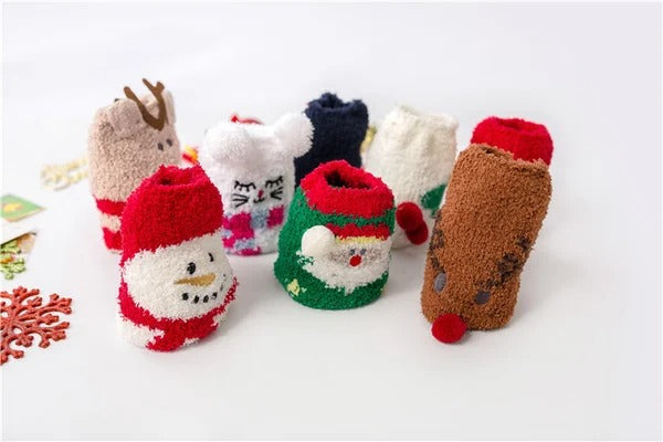 BowLift | MerryFeet Cozy Christmas Socks | Plush Coral Fleece | Warm Winter Gift Box