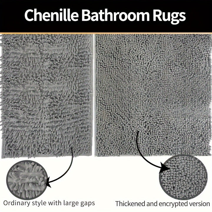 BowLift | Round Luxury Chen Bath Mat Ultra-Soft Chenille – Anti-Slip & Quick Drying