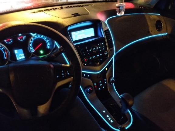 BowLift | 5m car interior accessories atmosphere lamp EL cold light line with USB DIY Decorative Dash board Console Door LED Ambient Light