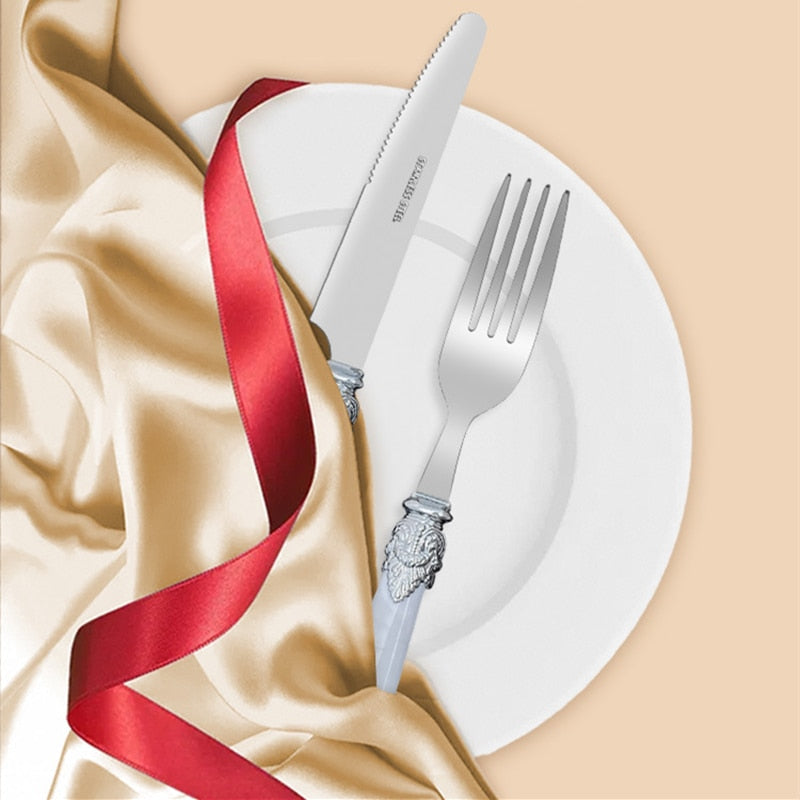 5pcs Dinnerware Dishwasher Safe Steel Flatware Set Cutlery Tableware | Bowlift