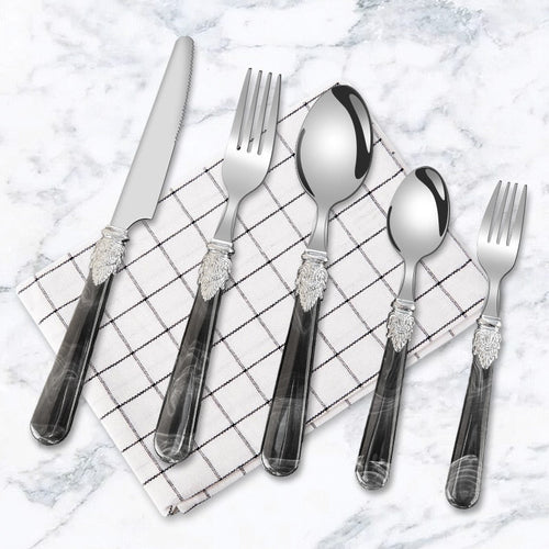 5pcs Dinnerware Dishwasher Safe Steel Flatware Set Cutlery Tableware | Bowlift