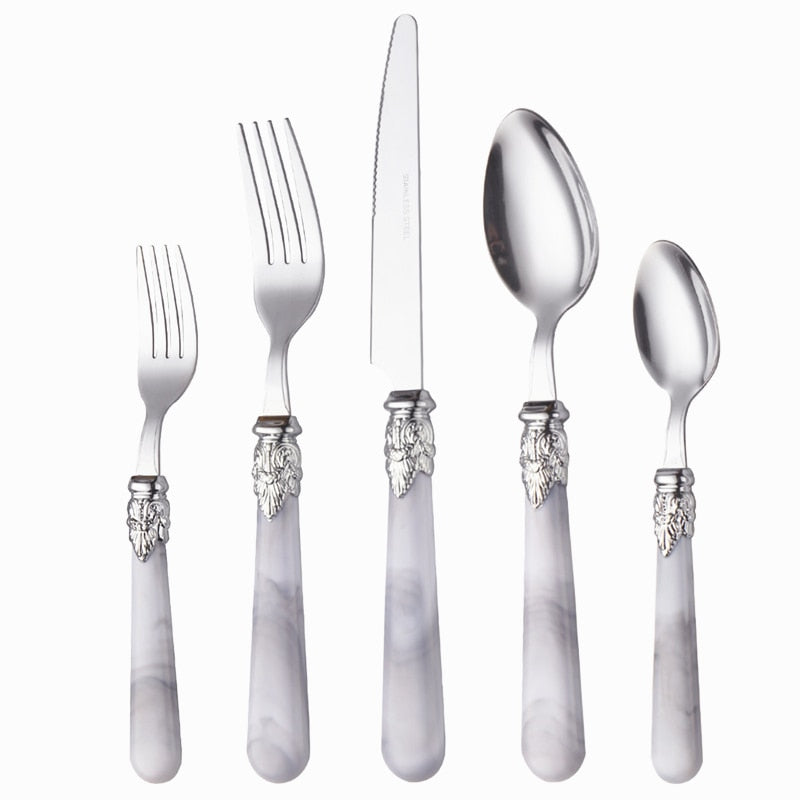 5pcs Dinnerware Dishwasher Safe Steel Flatware Set Cutlery Tableware | Bowlift