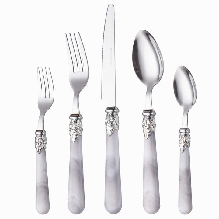 5pcs Dinnerware Dishwasher Safe Steel Flatware Set Cutlery Tableware | Bowlift