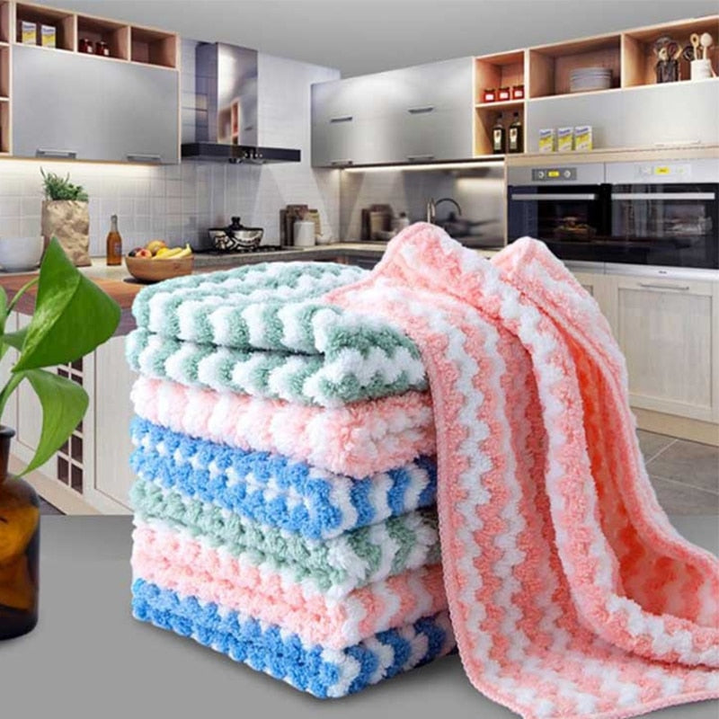 5pcs Kitchen Dishwashing Cloth Water Absorbent Cleaning Cloth | Bowlift