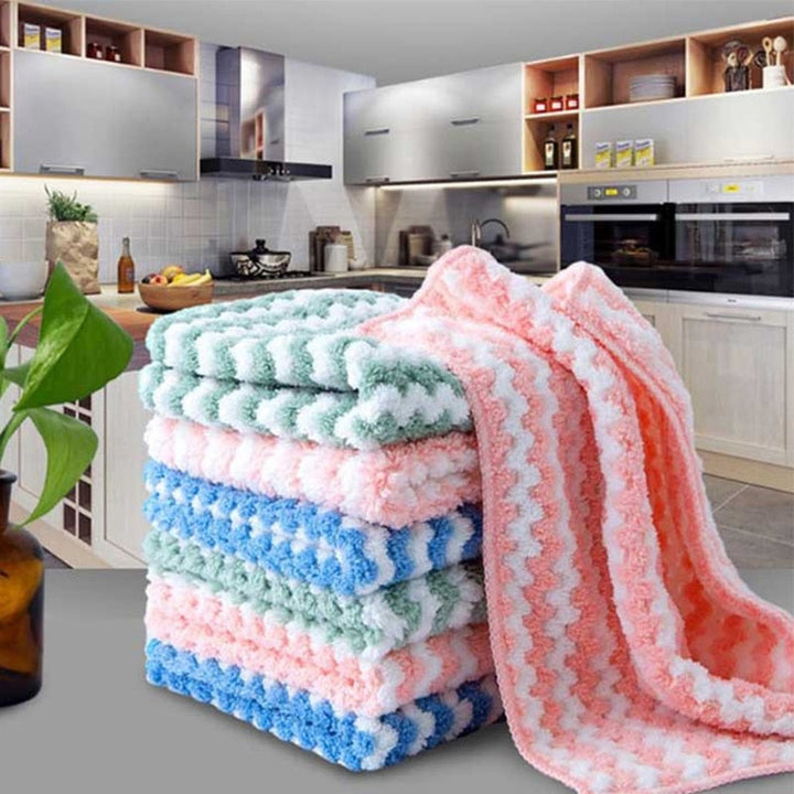 5pcs Kitchen Dishwashing Cloth Water Absorbent Cleaning Cloth | Bowlift