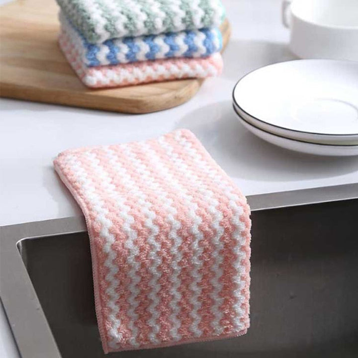 5pcs Kitchen Dishwashing Cloth Water Absorbent Cleaning Cloth | Bowlift