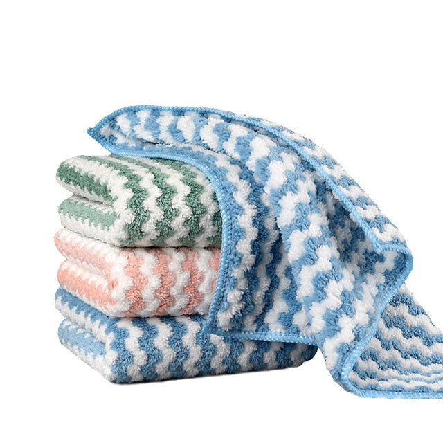 5pcs Kitchen Dishwashing Cloth Water Absorbent Cleaning Cloth | Bowlift