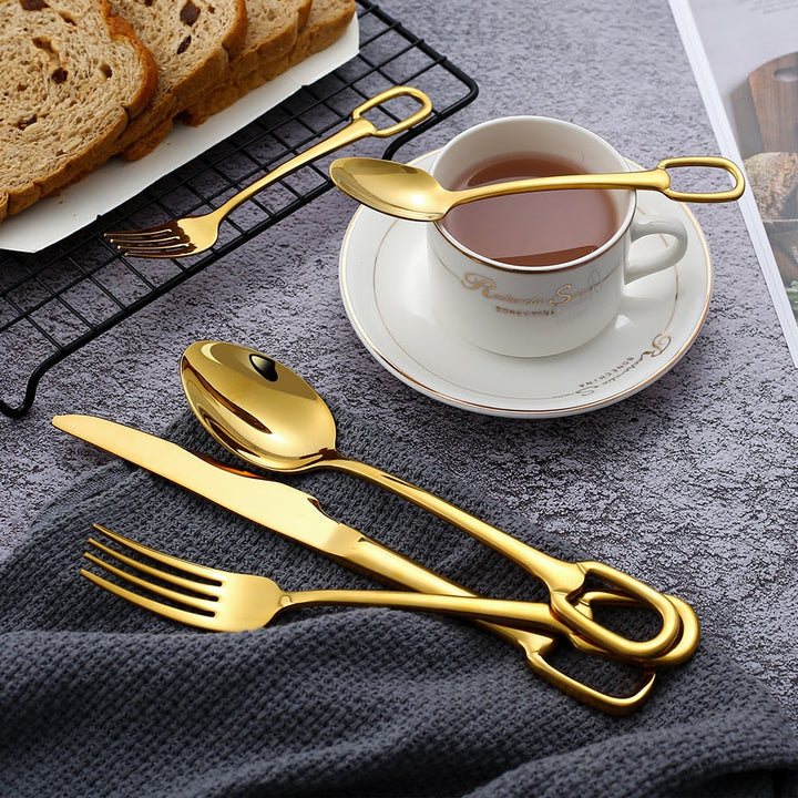 5Pcs Tableware Set Stainless Steel Cutlery Set Elegant Dinnerware Set | Bowlift