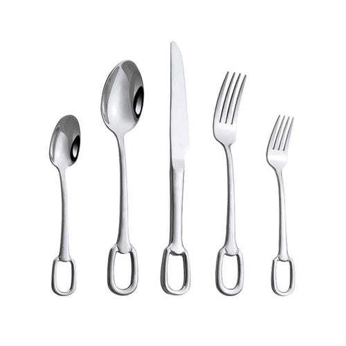 5Pcs Tableware Set Stainless Steel Cutlery Set Elegant Dinnerware Set | Bowlift