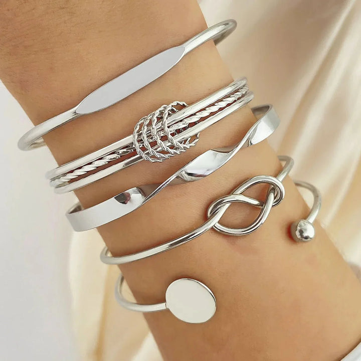 BowLift | 5pcs Twist Bangle Bracelet Stack