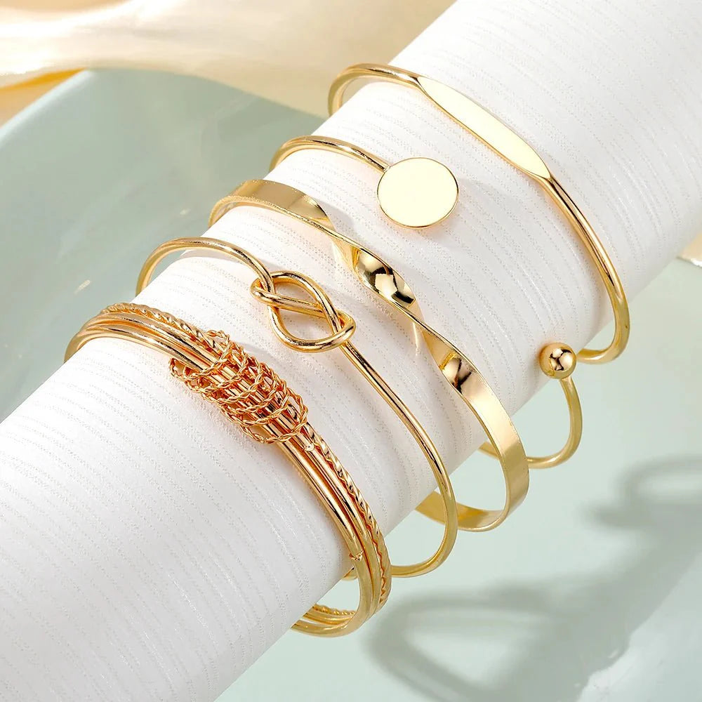 BowLift | 5pcs Twist Bangle Bracelet Stack