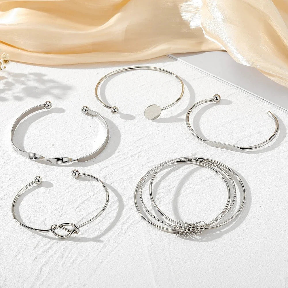 BowLift | 5pcs Twist Bangle Bracelet Stack