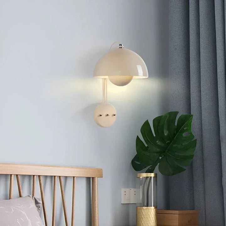 BudLume - Mushroom Light Cozy Scandinavian Wall Lamp Bowlift