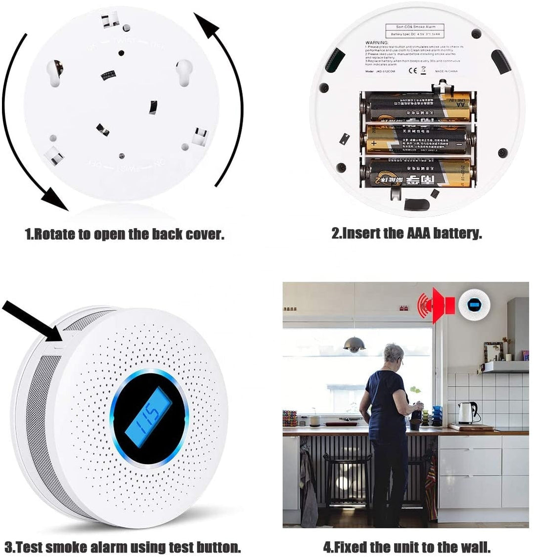 CombiVeilig Smoke and Carbon Monoxide Detector with Long-lasting Battery | Bowlift