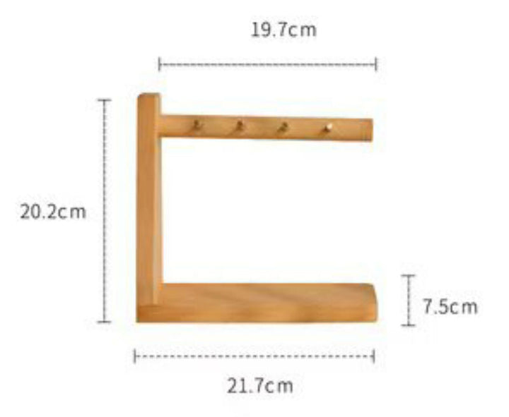 BowLift | Solid Wood Key Organizer with 6 Key Hooks and Storage Platform, No Installation Required, Suitable for Storing Keys, Glasses, Wallets and More