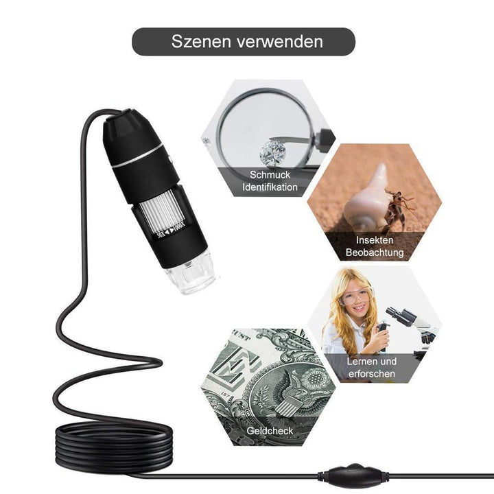 Wearable 1000X Zoom 1080p Microscope Camera | Bowlift