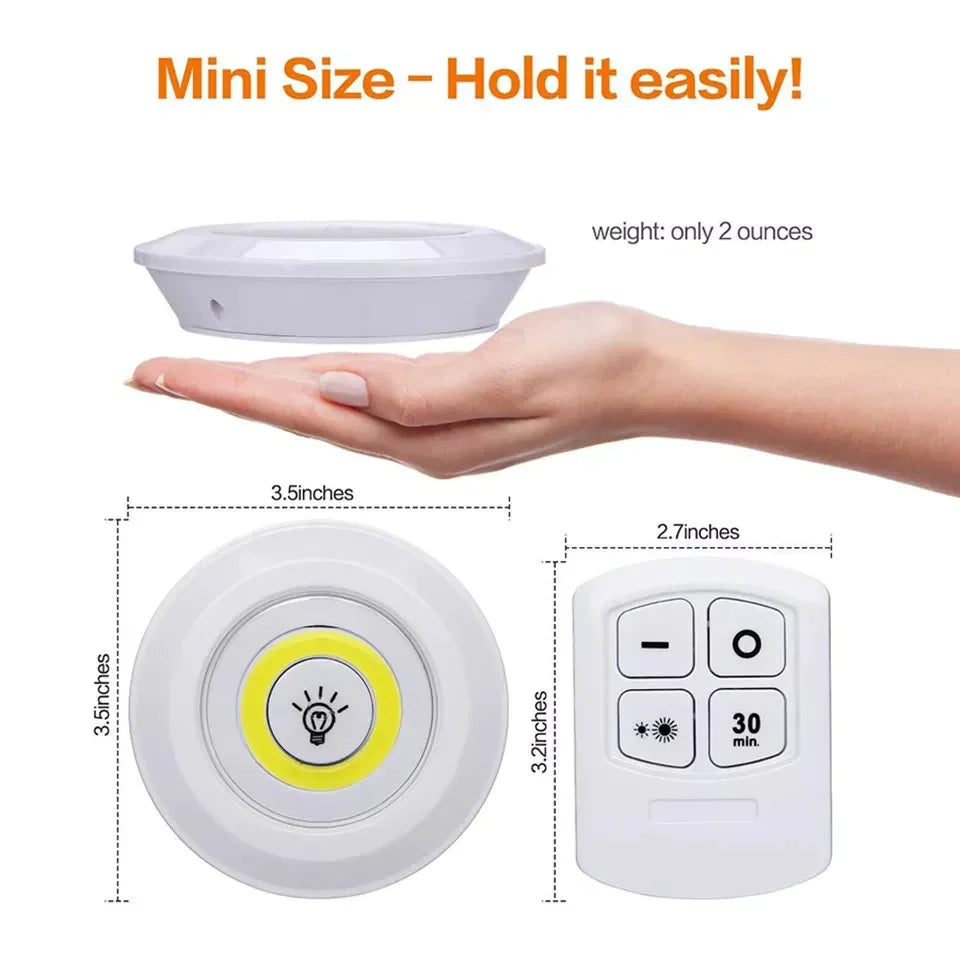 3 Pcs Wireless LED Lights Closet Lights with Remote Control Bowlift