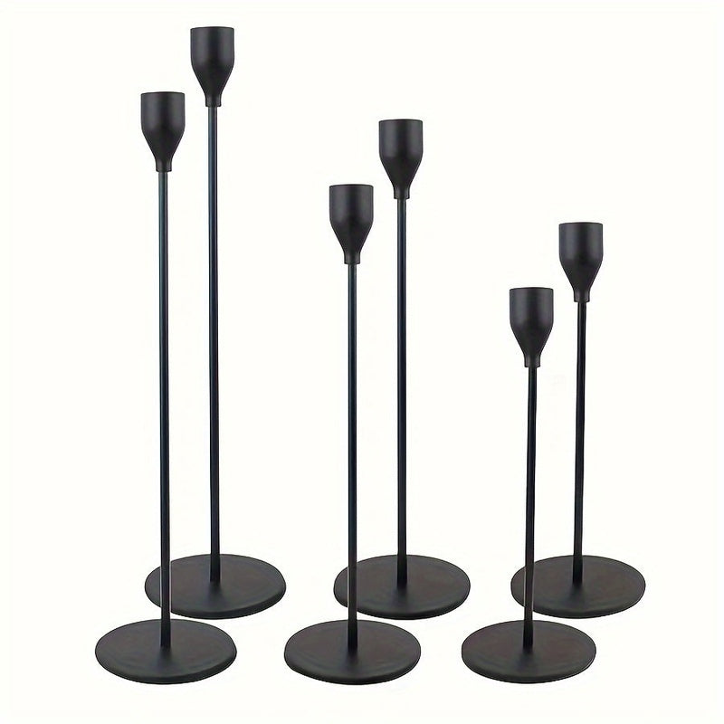 BowLift | MajesticFlicker – Sophisticated Black and Gold Candelabra Set for Elegant Events