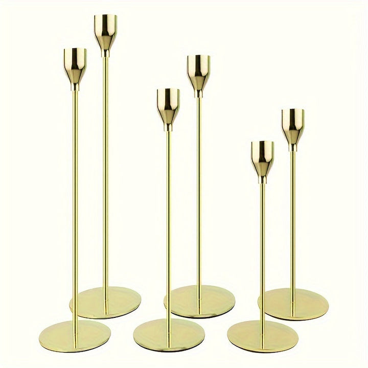BowLift | MajesticFlicker – Sophisticated Black and Gold Candelabra Set for Elegant Events