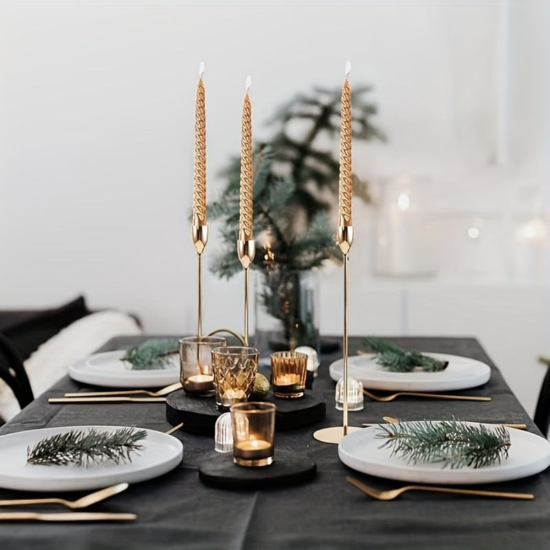 BowLift | MajesticFlicker – Sophisticated Black and Gold Candelabra Set for Elegant Events