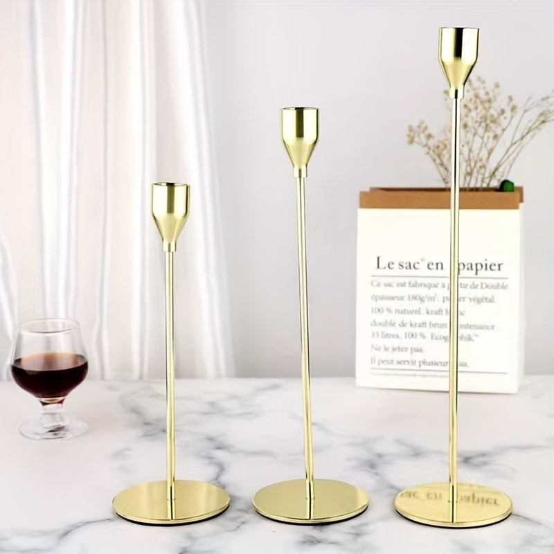 BowLift | MajesticFlicker – Sophisticated Black and Gold Candelabra Set for Elegant Events