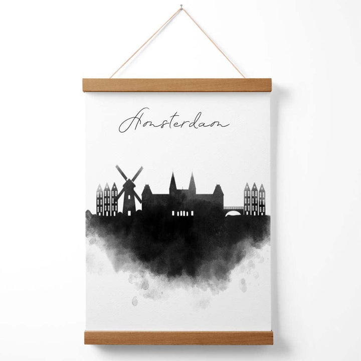 Amsterdam Watercolor Skyline City Poster with Hanger | Bowlift