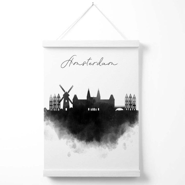 Amsterdam Watercolor Skyline City Poster with Hanger | Bowlift